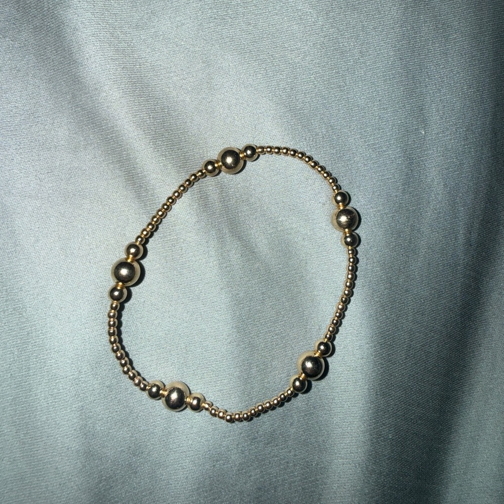 Gold Beaded Stretch Bracelet - Elegant Women’s Jewelry Enewton